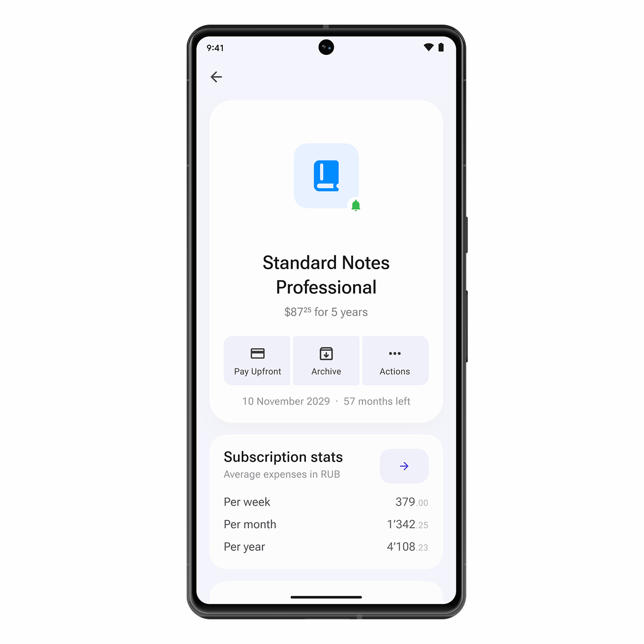 Nocta Pro V2: New Subscription Screen